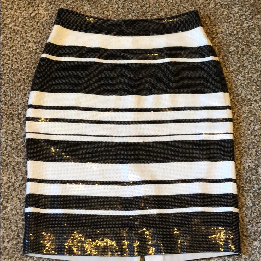 Kate Spade Sequin Cape Stripe Pencil Skirt